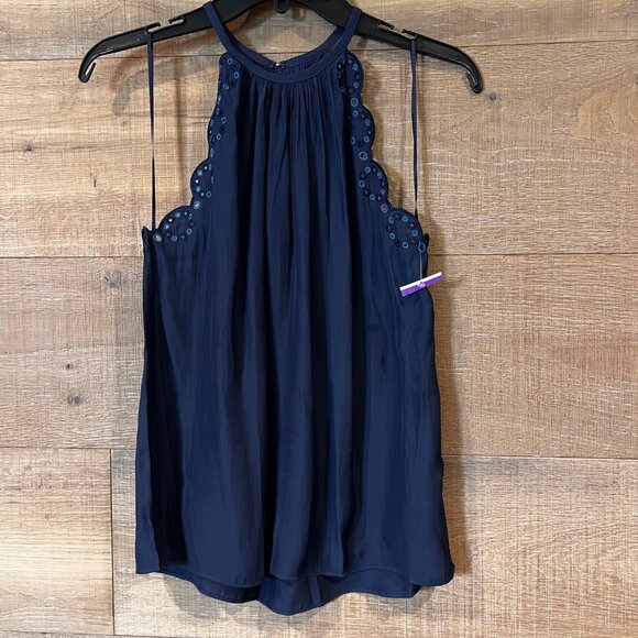NWOT RAMY BROOK Calla Eyelet Tank top In Blue size S - Picture 3 of 8